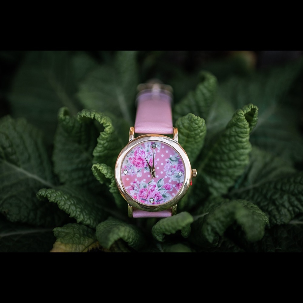 Pink Floral w/Polka Dot Watch